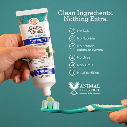 GuruNanda Hydroxyapatite Toothpaste with Neem, SLS & Fluoride Free, 4.2oz