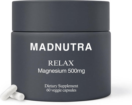 Magnesium Oxide/Citrate 500mg Capsules - High Absorption Chelated Magnesium Supplement for Sleep, Stress Relief, Muscle & Nerve Support - Non-Buffered Magnesium Pills for Daily Use
