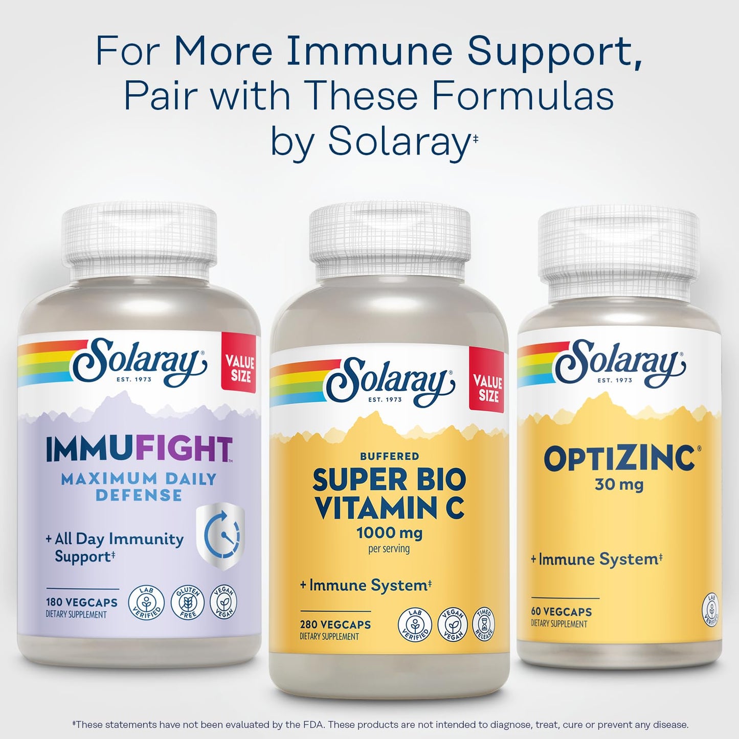 SOLARAY Super Bio Vitamin C 1000mg, Buffered, Two-Stage Timed Release with Bioflavonoids, Immune Support Supplement, High Absorption, Vegan, 60-Day Guarantee – 250 VegCaps