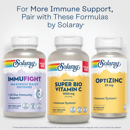 SOLARAY Super Bio Vitamin C 1000mg, Buffered, Two-Stage Timed Release with Bioflavonoids, Immune Support Supplement, High Absorption, Vegan, 60-Day Guarantee – 250 VegCaps
