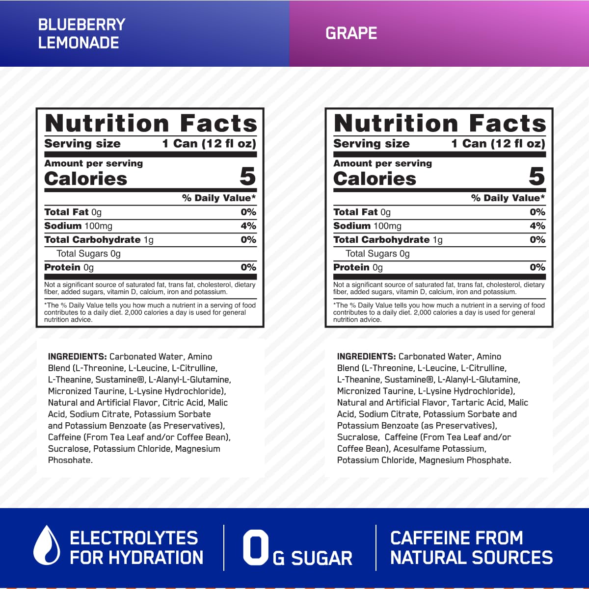 Optimum Nutrition Amino Energy Sparkling Hydration Drink, Electrolytes, Caffeine, Amino