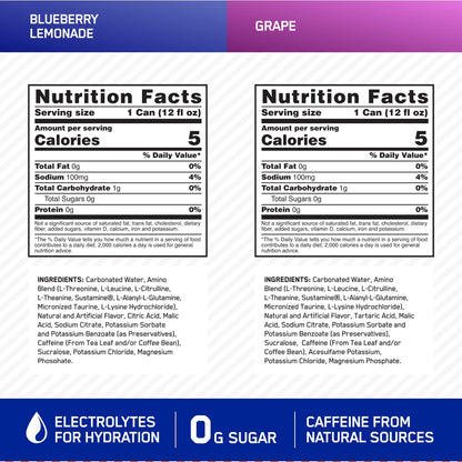 Optimum Nutrition Amino Energy Sparkling Hydration Drink, Electrolytes, Caffeine, Amino