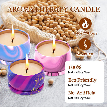 Scented Candles Set of 3, Aromatherapy Candle Set, Home Scented Candles for Winter, Holiday