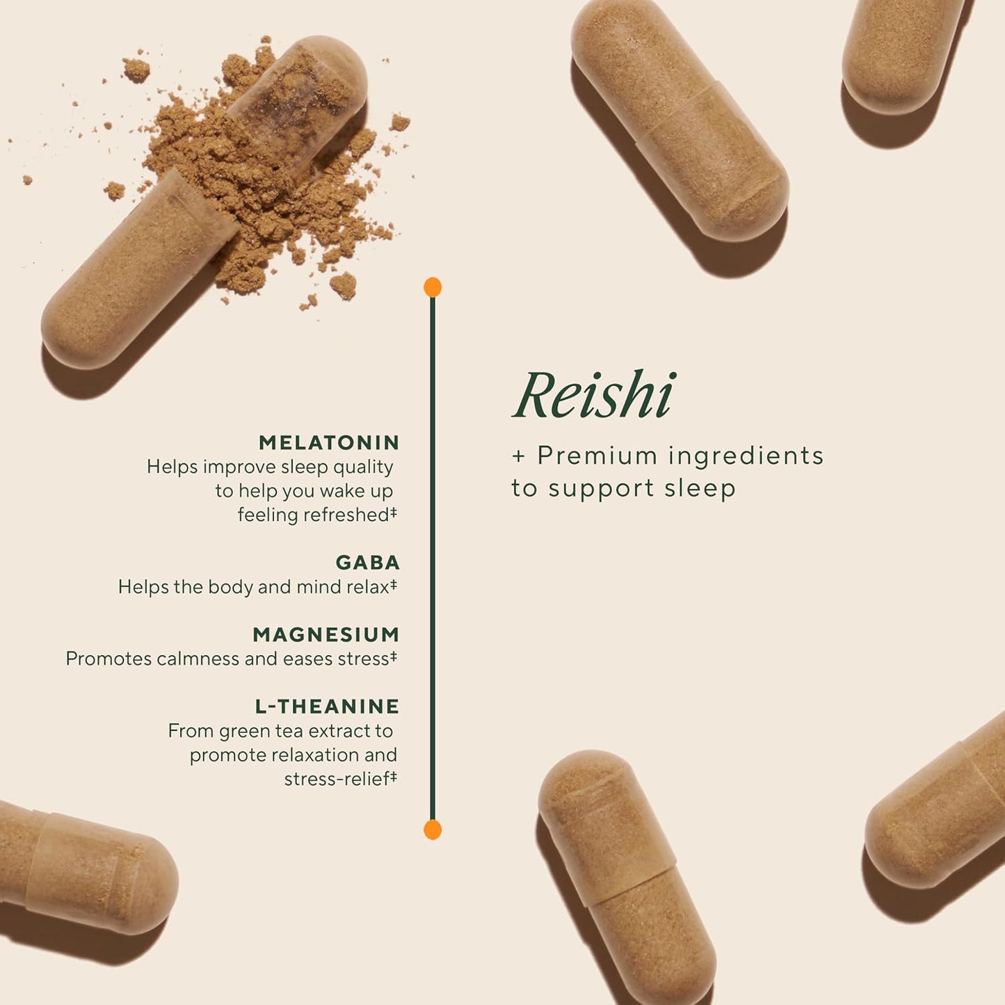 OM MUSHROOM SUPERFOOD Sleep Mushroom Capsules Superfood Supplement, 90 Count, 30 Days, Reishi, GABA, L-Theanine, Melatonin for Rest & Sleep Quality Superfood Supplement