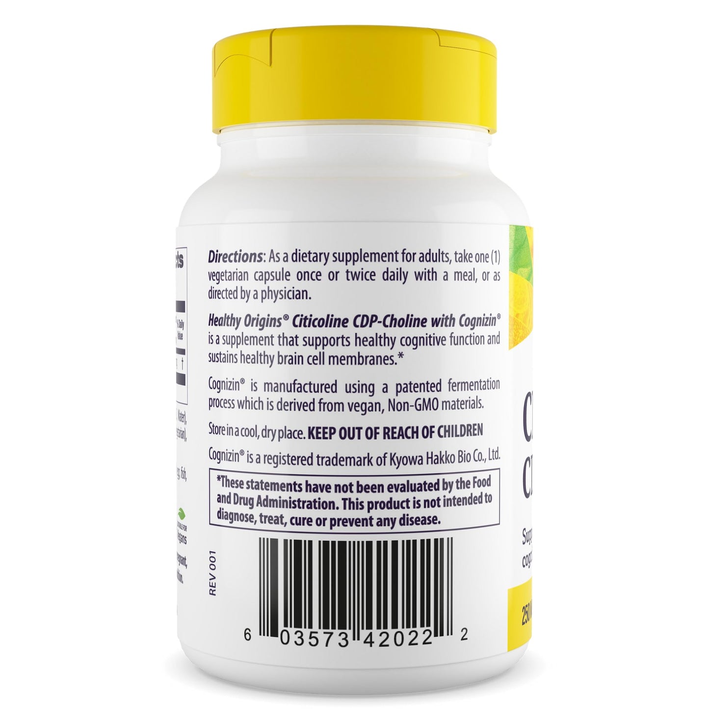 Healthy Origins Cognizin Citicoline 250 mg, 60 Veggie Caps