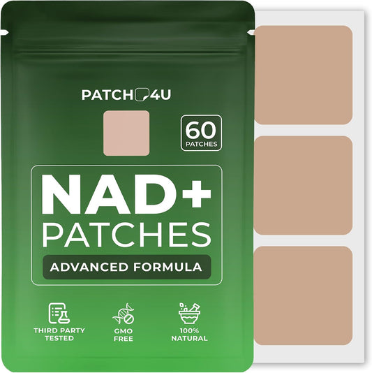 NAD Patches for Women & Men | NAD+ Patch for Energy & Healthy Aging | With CoQ10 & Nicotinamide, 60 Day Supply