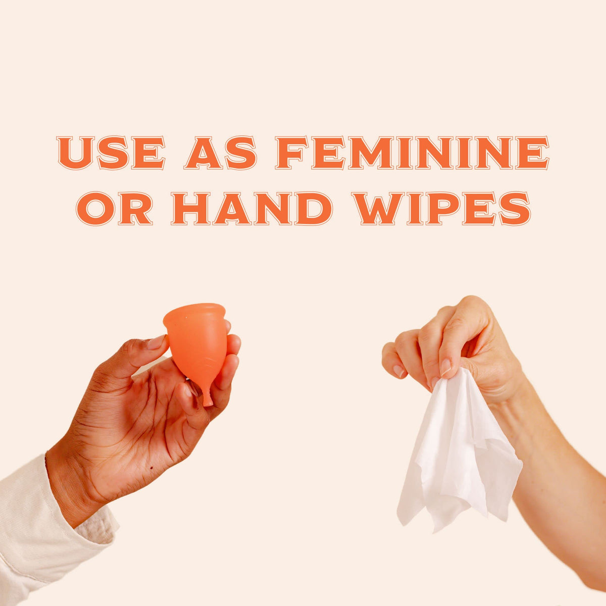 Menstrual Cup Wipes - On The Go Public Bathroom Feminine Wipes - Safe On Period Cups & Menstrual discs
