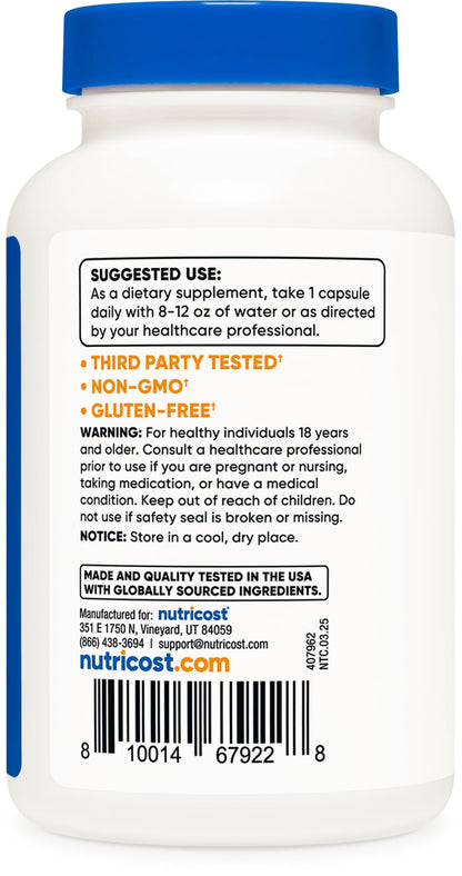 Nutricost Folic Acid (Vitamin B9) 1000 mcg, 240 Capsules