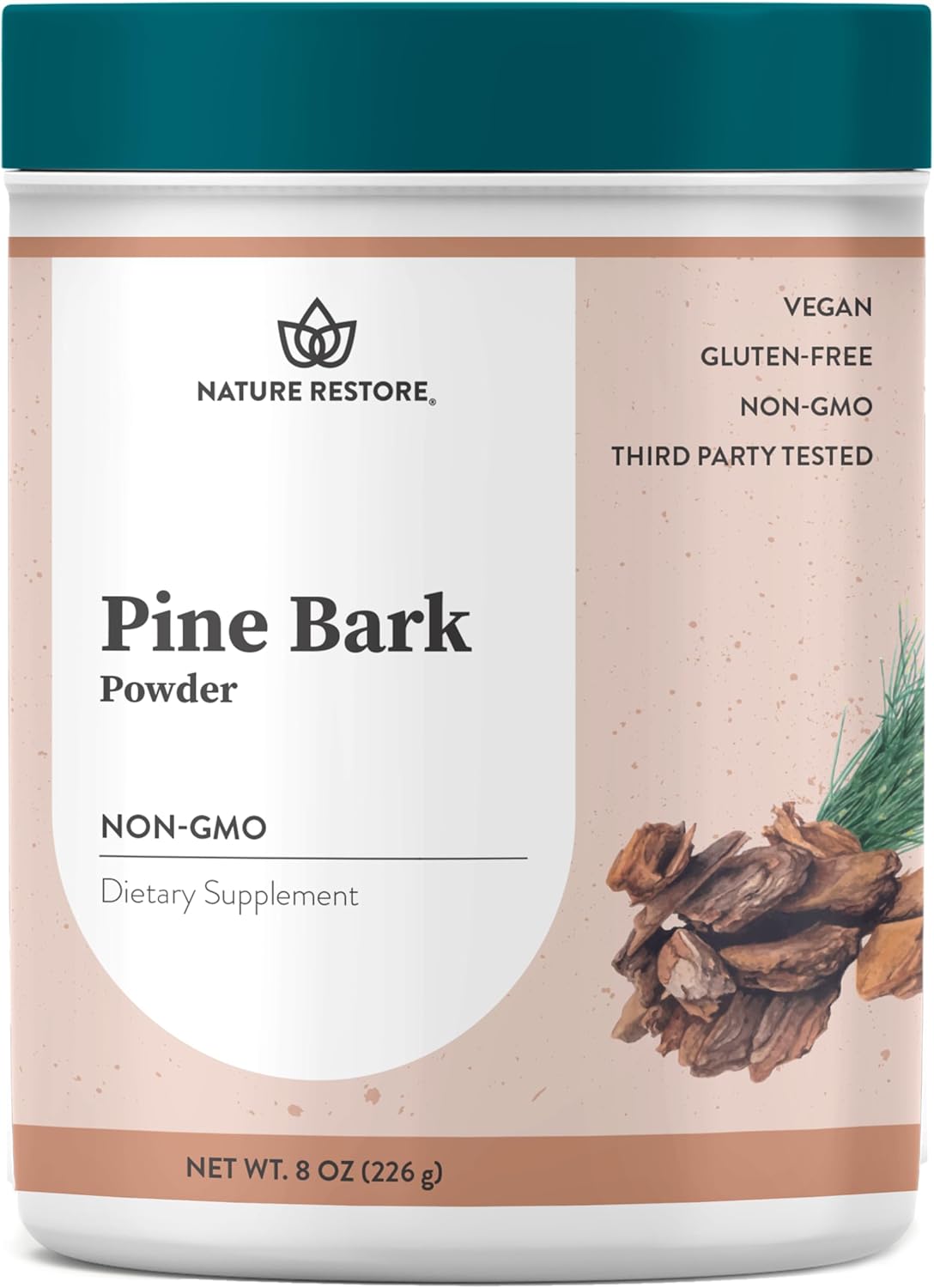 Nature Restore Pine Bark Extract Powder (8 oz). Standardized to 95% Proanthocyanidins (OPC) Antioxidant for Circulation, Nitric Oxide Boost and Joint Support