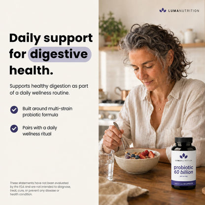 Luma Nutrition Probiotics Digestive Health for Men and Women - 30 Capsules