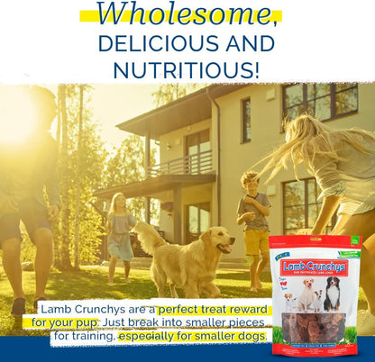 PCI Pet Center Inc Lamb Crunchys raw dehydrated Lamb Dog Treats, 16 oz Pack | Made in USA dog treats from single-ingredient lamb lung, for dogs of all ages - can be used for training or daily treats