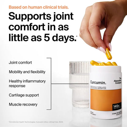 Curcumin - Turmeric Supplement Capsules - 60 Count | Anti-Inflammatory Ache Support, Bioavailable & Third-Party Tested, Seasonal Allergy & Response Aid, 149x Higher Absorption