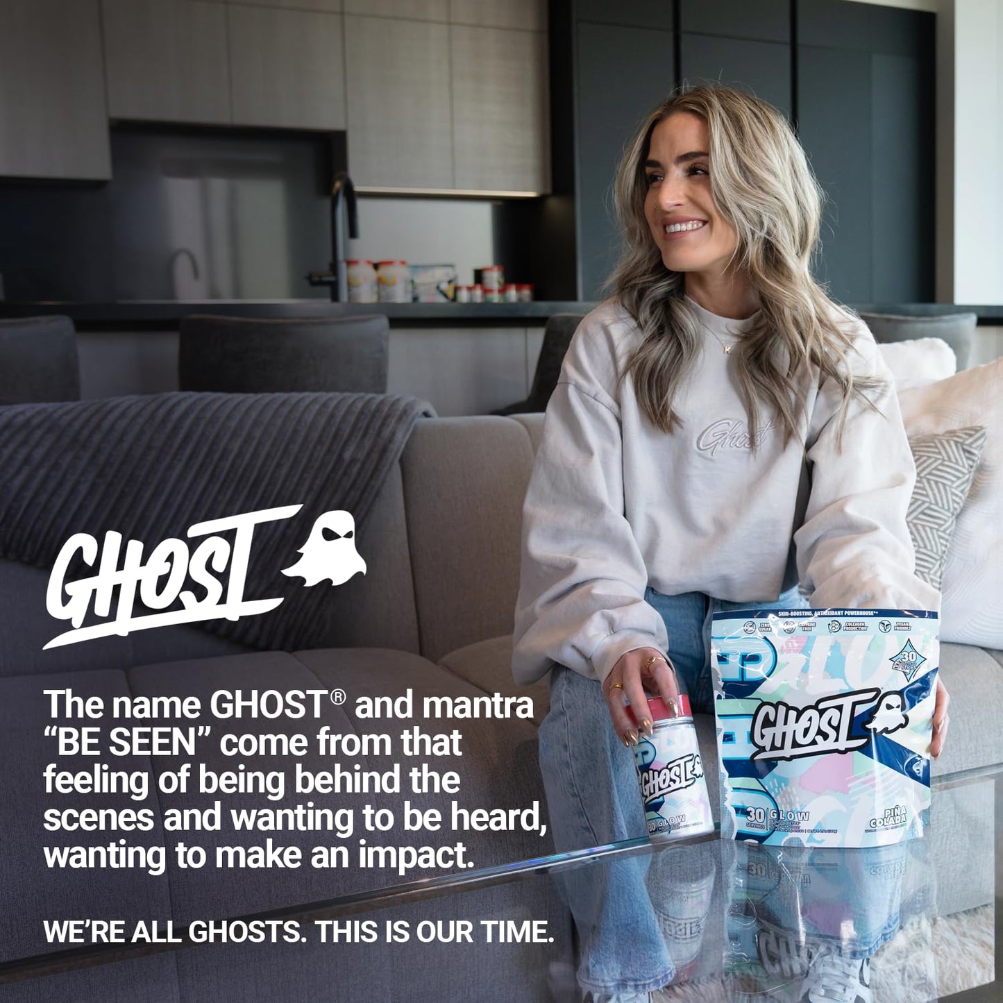 GHOST Glow Sticks: Beauty and Detox Supplement - 30 On-The-Go Stick Packs, Mango Margarita - Hyaluronic Acid, Biotin & L-Theanine for Skin-Boosting Support - Sugar Free, Gluten Free