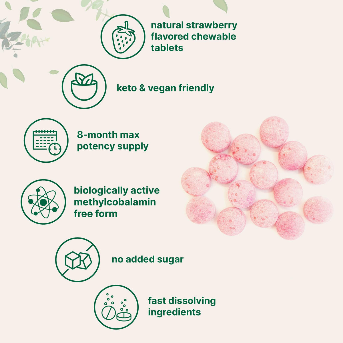 Micro Ingredients Vitamin B12 5000mcg | Methyl B12 Active Form – 240 Chewable