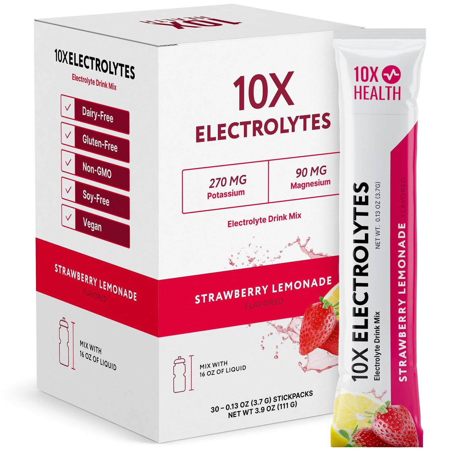 10X Health Electrolyte Drink Mix - Wave Crusher, 15 Sticks | Hydration Packets: Sodium, Magnesium & Potassium Citrate, Wave Crusher, 15 Sticks