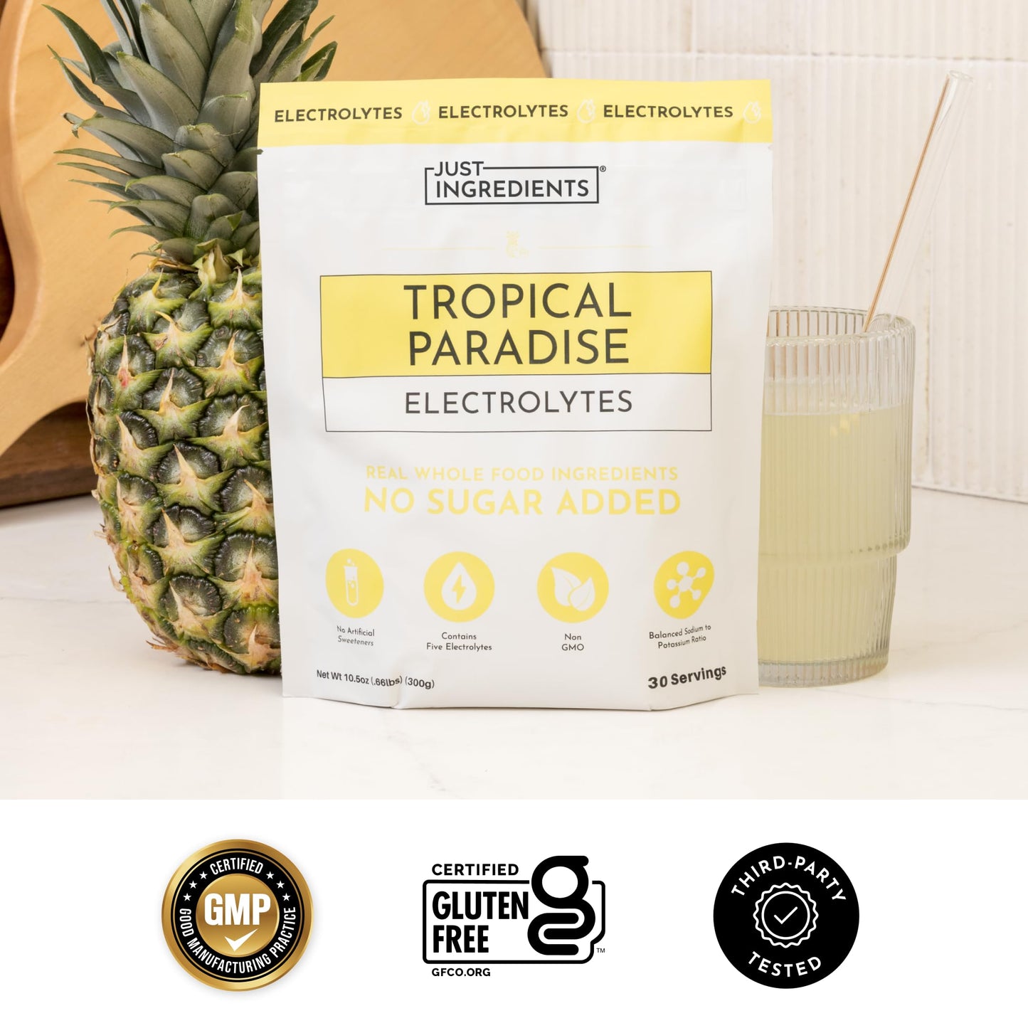 Blue Hawaiian Electrolytes Drink Mix | 30 Servings | Organic Coconut Water, Spirulina & 5 Key Electrolytes