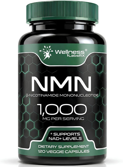 NMN Supplement 1000mg Pure Organic Nicotinamide Mononucleotide - NMN NAD Supplement for Anti-Aging, Longevity, Cellular, and Energy Supplements – Suitable for Women and Men Energy Support - 120 Count