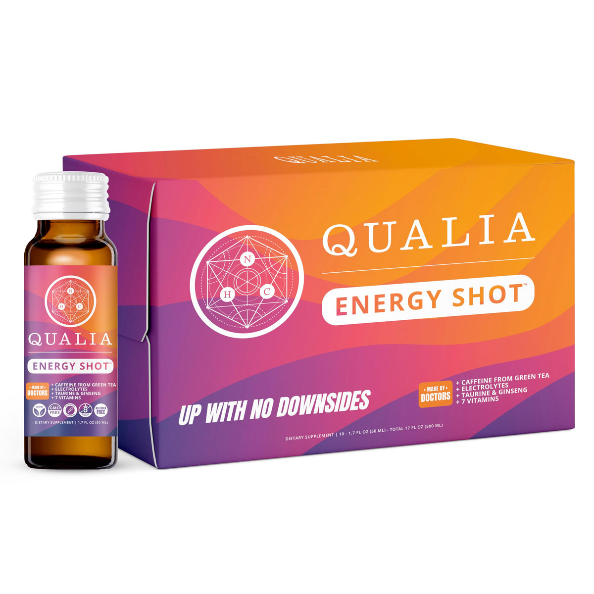 Qualia Energy Shot: Naturopathic Doctor-Formulated with Ginseng, Lutein, Taurine, B