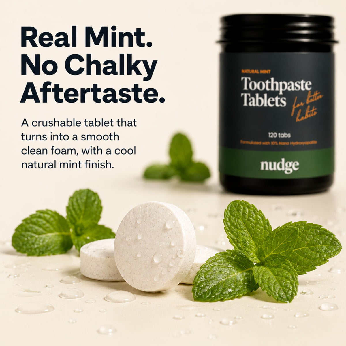 Nudge 10% Nano Hydroxyapatite Toothpaste, Natural Mint, 4.5 oz, Pack of 2