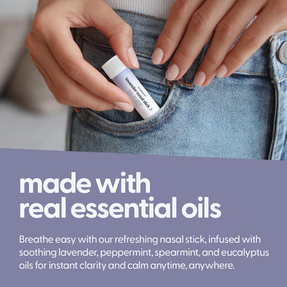 Mint Nasal Stick, Nasal Inhaler, Essential Oil Aromatherapy, 4 Sticks by M3