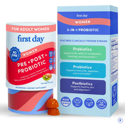 FIRST DAY Probiotic for Teens Ages 13-18, 3-in-1 Gummies, 60ct