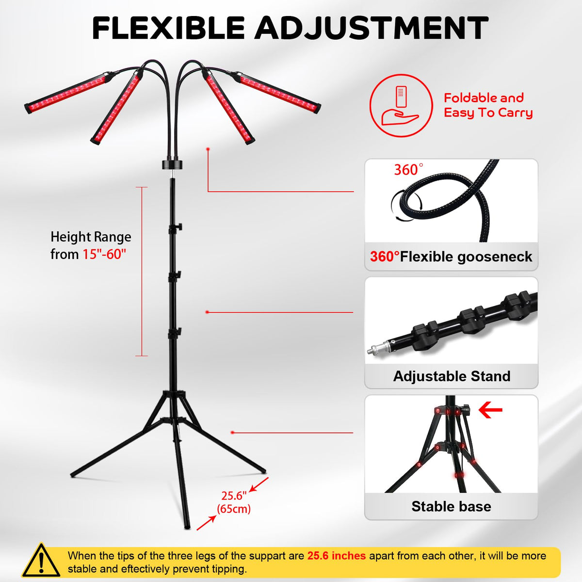 Red Light Therapy for Body, 180LEDs Red Light Therapy Lamp with Tripod, 3-in-1 Chip Designed 660nm ＆850nm