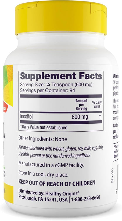 Healthy Origins Inositol Powder, Vitamin B8, 56.7g (2 Oz)