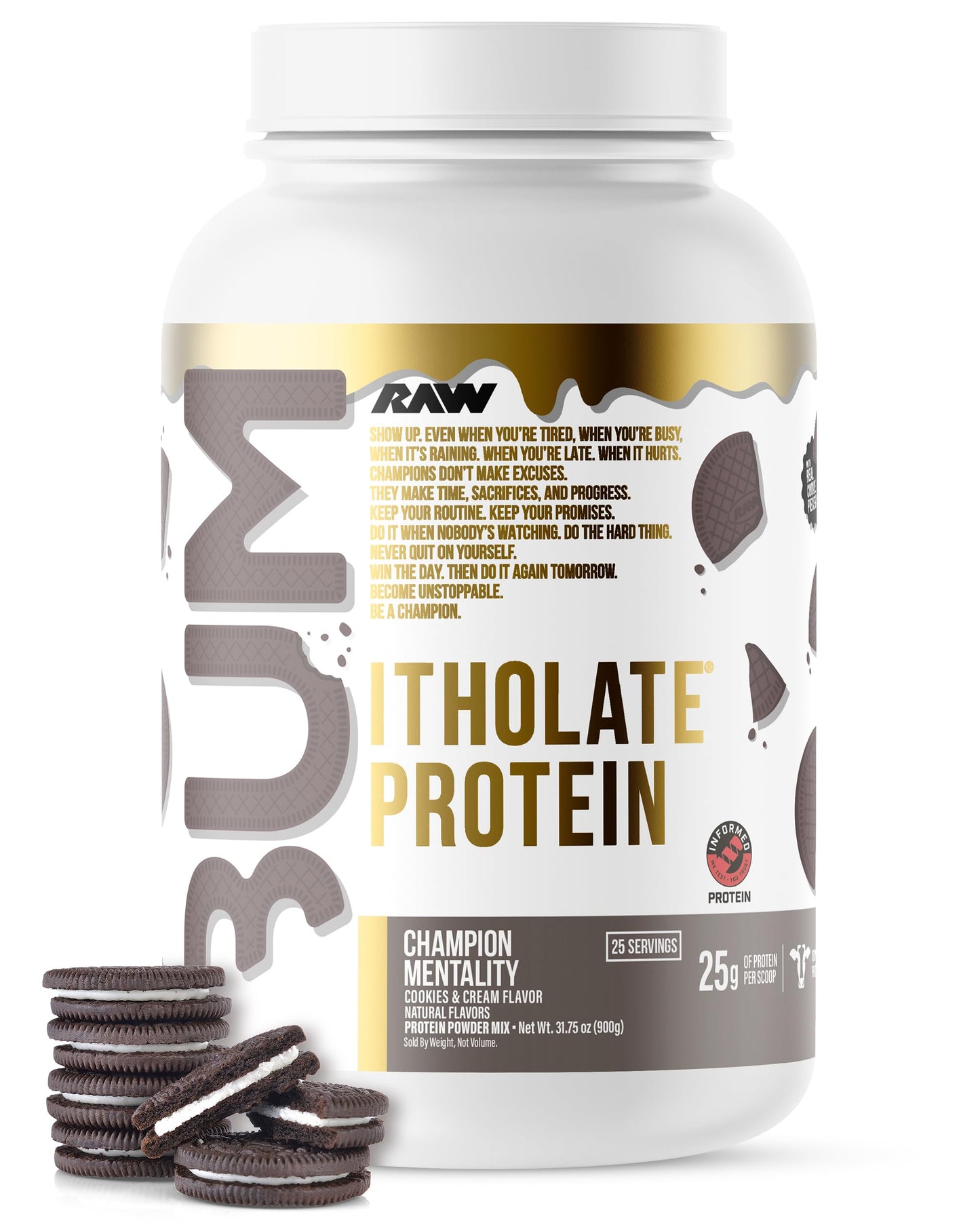 RAW Whey Isolate Protein Powder, Vanilla Oatmeal Cookie (CBUM Itholate Protein) - 100% Grass-Fed Sports Nutrition for Muscle Growth & Recovery - Low-Fat, Low Carb, Naturally Flavored - 25 Servings
