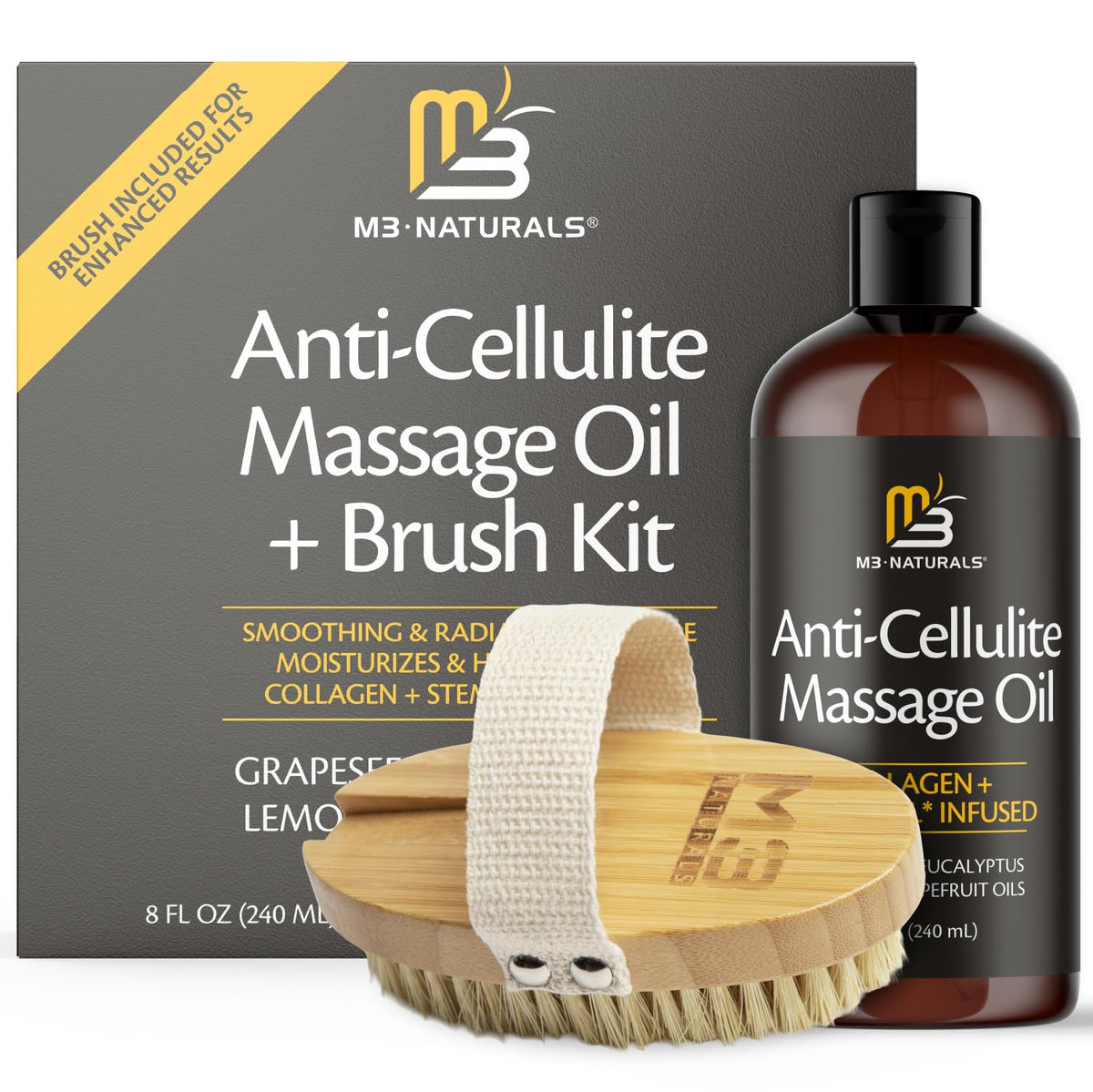 Anti Cellulite Massage Oil for Massage Therapy with Collagen (8 Fl Oz)