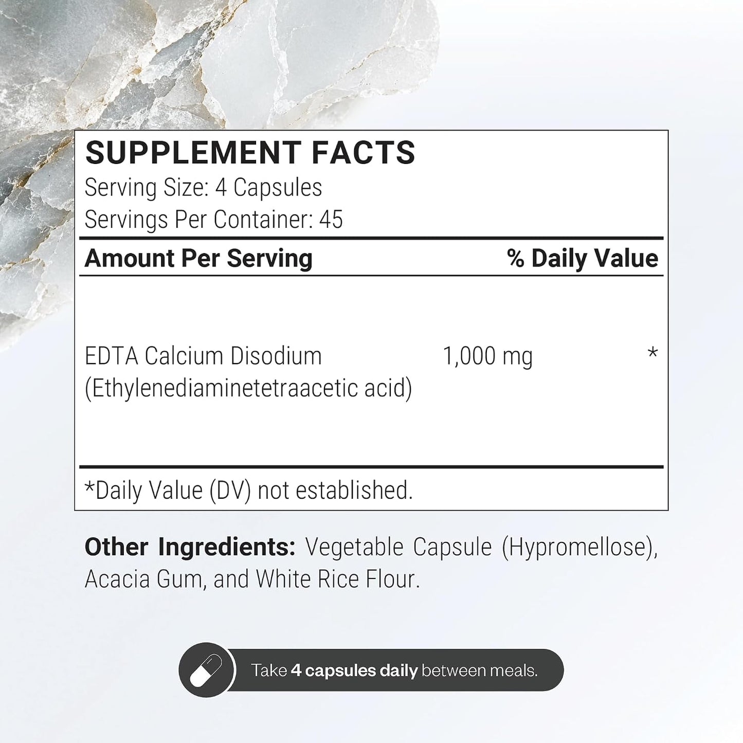 Supersmart - EDTA 1000mg per Day - Calcium Disodium EDTA Supplement | Non-GMO & Gluten Free - 180 Vegetarian Capsules