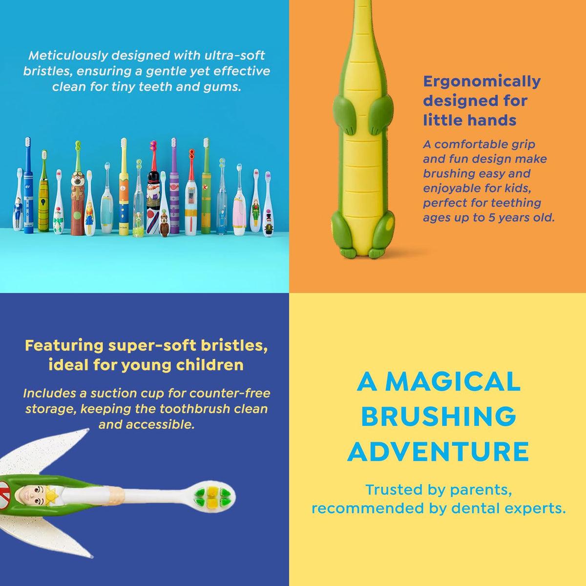 SuperMouth Ultra Soft Baby & Toddler Toothbrush 0-5, Bristles