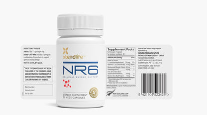 Xtendlife NR6 NAD+ Supplement for Anti-Aging, Cell Regeneration, Focus, and Energy - with Resveratrol and Nicotinamide Riboside - 30 Day Supply