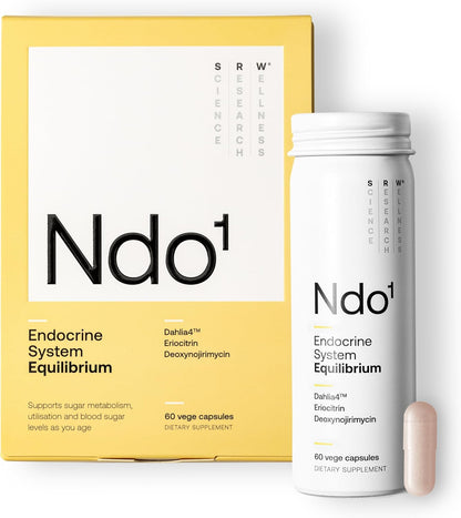 Ndo¹ Equilibrium | Blood Sugar Support Supplement | Glucose Metabolism, Hormone Balance & Healthy Aging | Breaks Down Carbohydrates Effectively | 60 Vege Capsules