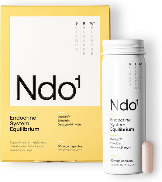 Ndo¹ Equilibrium | Blood Sugar Support Supplement | Glucose Metabolism, Hormone Balance & Healthy Aging | Breaks Down Carbohydrates Effectively | 60 Vege Capsules
