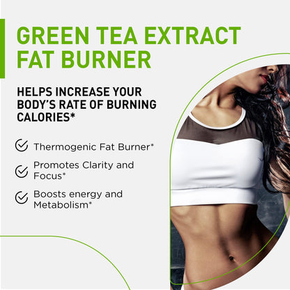 Premium Green Tea Extract Fat Burner Supplement with EGCG-Natural Appetite Suppressant