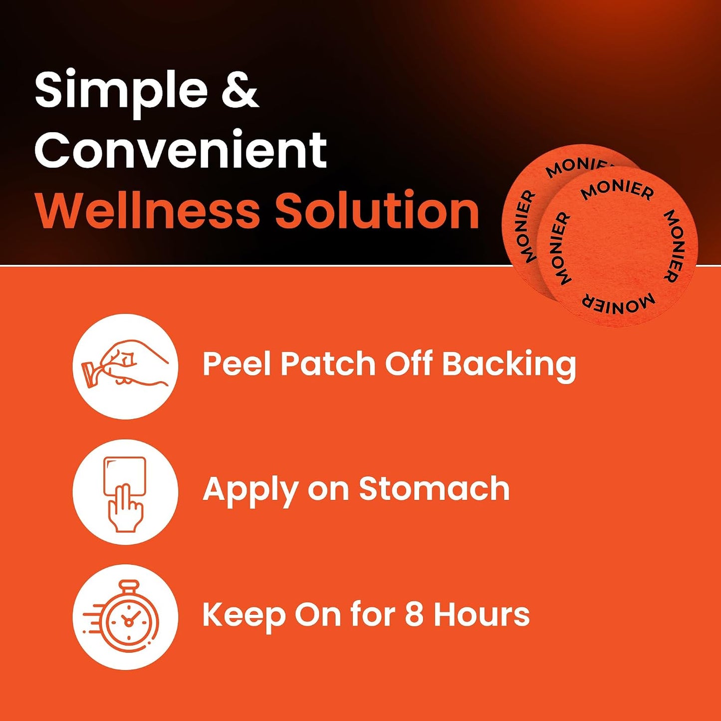 MONIER NAD Patches for Women & Men | NAD+ Patch for Energy & Healthy Aging | With CoQ10 & Nicotinamide, 60 Day Supply