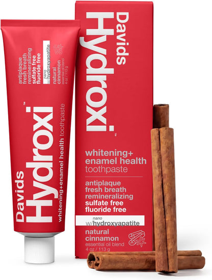 Davids Nano Hydroxyapatite Toothpaste Fluoride Free Whitening Cinnamon 4oz