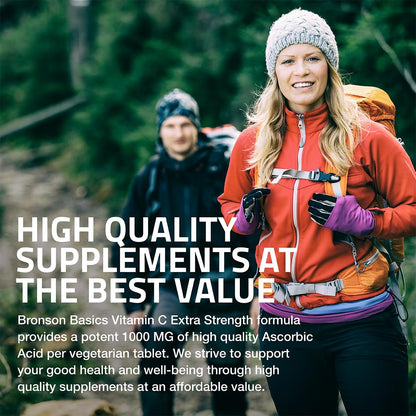 Bronson Vitamin C 1000mg Extra Strength, Supports a Healthy Immune System, High Potency, Non-GMO, 100 Vegetarian Tablets