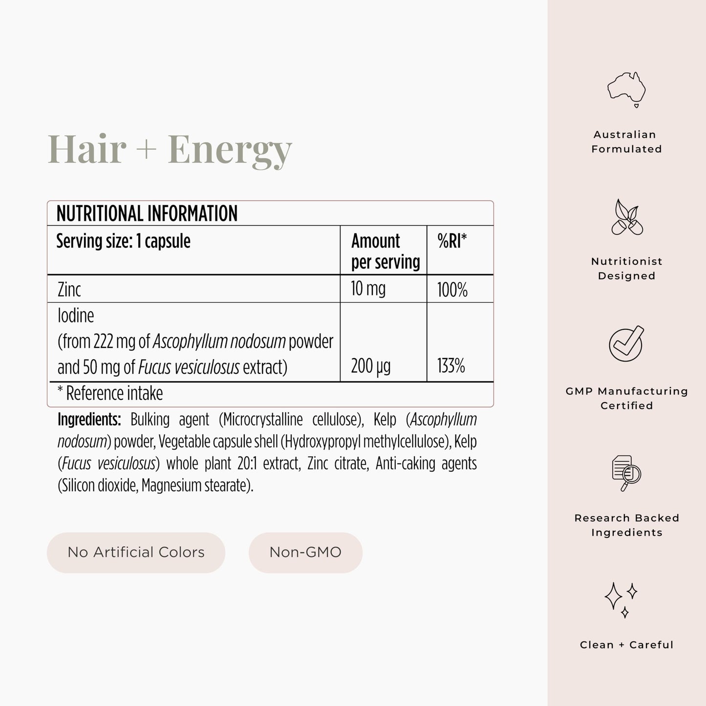 JSHealth Hair Growth Vitamins for Women. Hair + Energy with Kelp Iodine and Zinc. Supports Thickness, Strength, Energy. Nutritionist-Formulated (60 Capsules) | Hair Vitamins for Women and Men, Zinc and Iodine Hair Supplements for Hair Growth