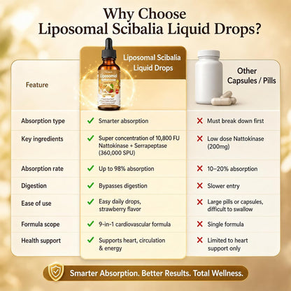 Nattokinase 10800 FU Supplement Liquid Drops, Ultimate 9-in-1 Natto -kinase Serrapeptase Enzyme Blend w. Bromelain Curcumin CoQ10 K2 MK7 for Circulatory Heart & Digestive Spike, Liposomal Tech