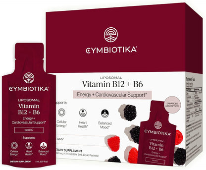 CYMBIOTIKA Liposomal B12 + B6 for Energy, Brain & Nerve Support