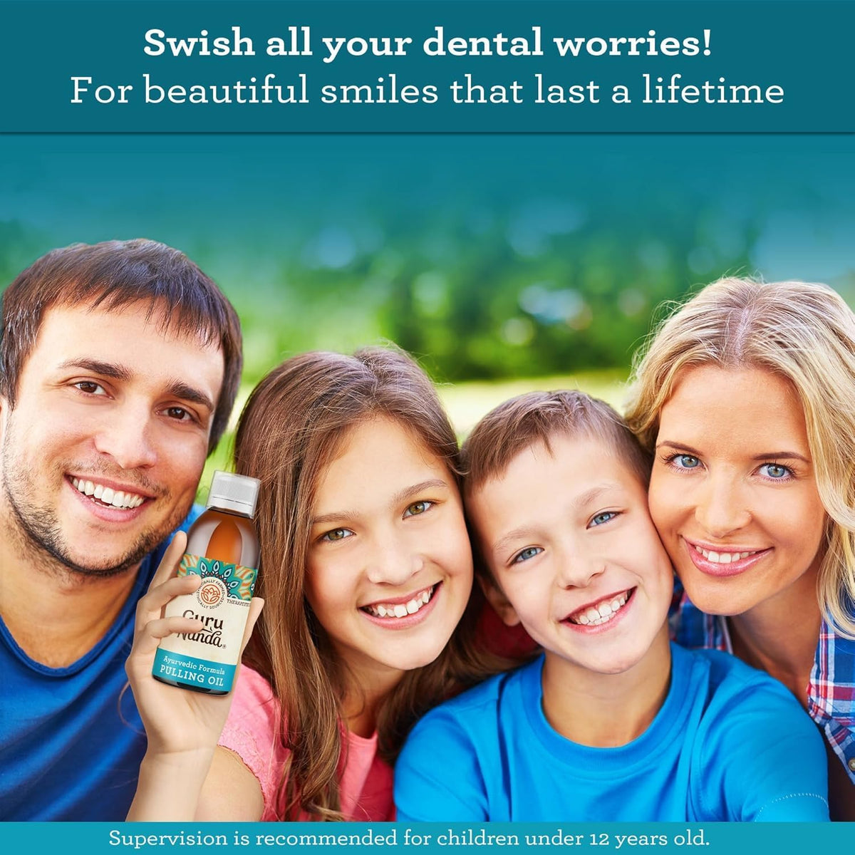 GuruNanda Original Coconut Oil Pulling Mouthwash with Sesame Oil, 8.45oz