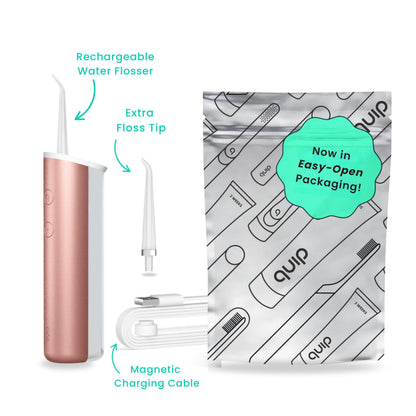 quip Water Flosser with Replacement Tip, Cordless Dental Pick, All Black