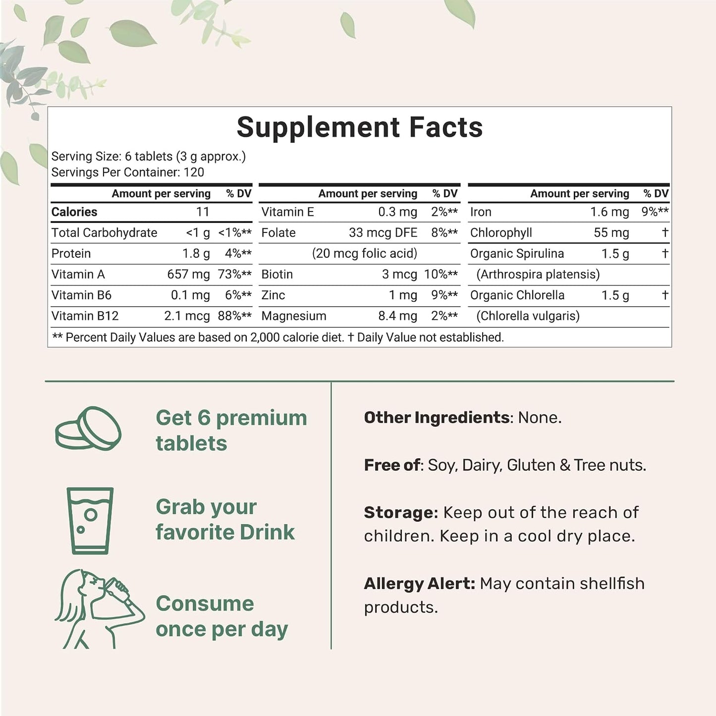 Micro Ingredients Organic Chlorella Spirulina 3000mg Tablets & Vitamin D3 5000iu + K2 100mcg Bundle 2 Pack | Cracked Cell Wall, Rich in Vegan Protein & Chlorophyll | Essential Sunshine Vitamins