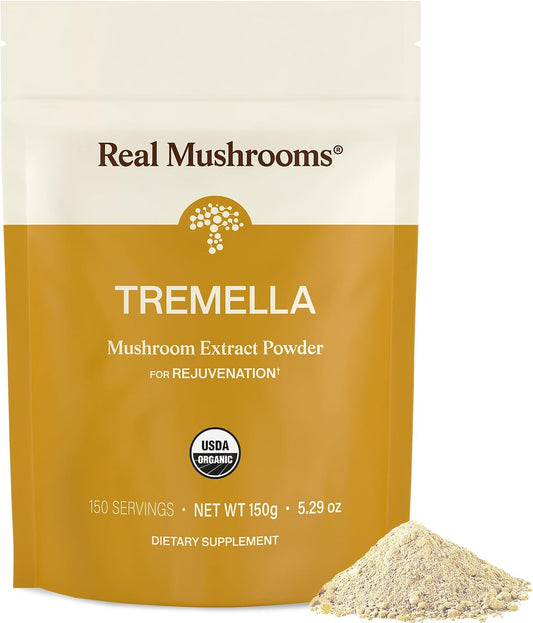 Real Mushrooms Tremella Mushroom Powder – Organic Tremella Extract from Fruiting Body – for Daily Wellness Routine – Vegan, Non-GMO, No Fillers – 150 Servings Mushroom Blend Supplements