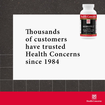 Health Concerns Mobility 2 – Joint Health Support Supplement for Men & Women – Chinese Herbal Circulation Support – Natural Joint & Muscle Aid – Herbal Extracts – 90 Capsules