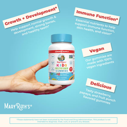 Kids Vitamins by MaryRuth's | Sugar Free | 2 Month Supply | Kids Multivitamin Gummies