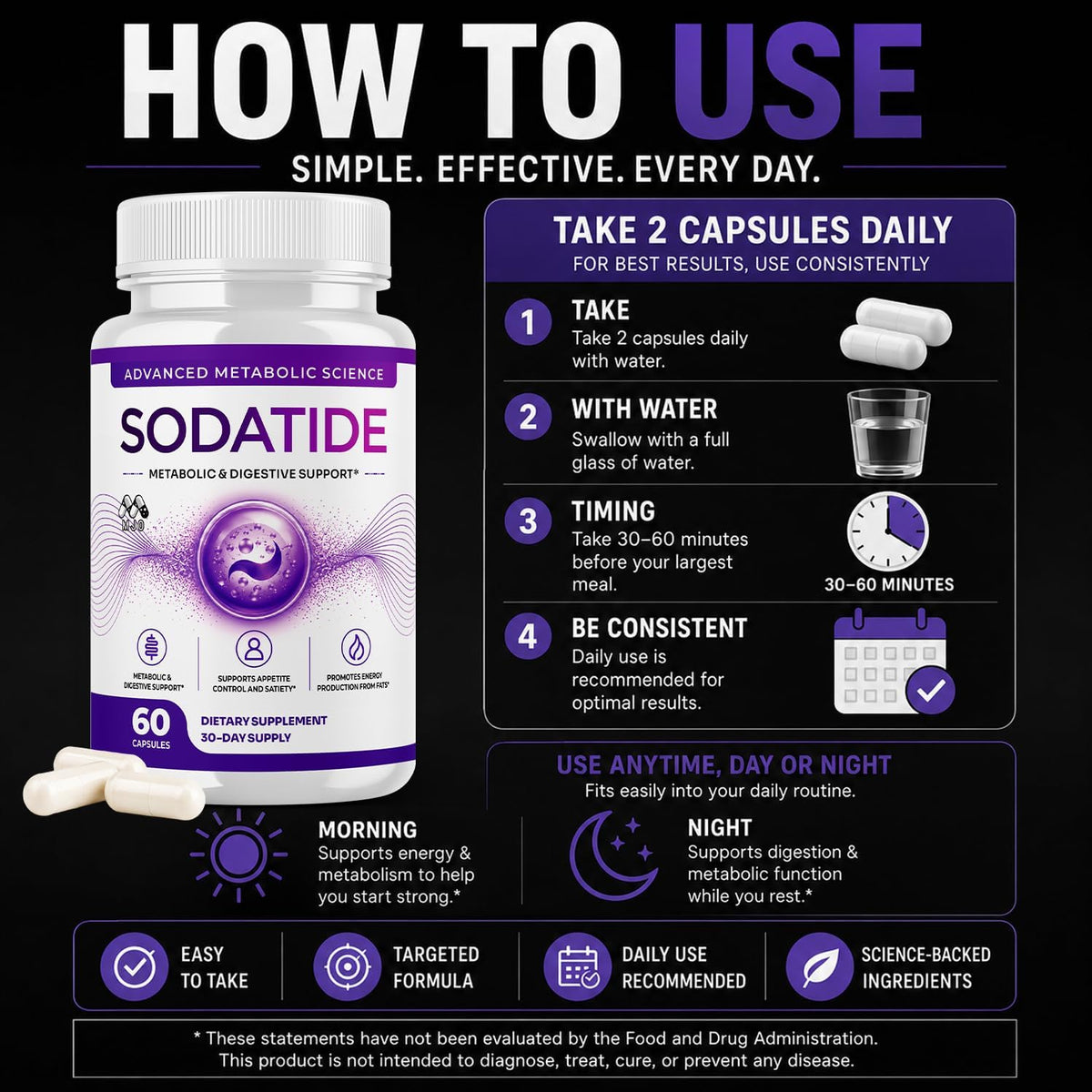 Sodatide Capsules , Soda Tide Weight Management Pills 2-Pack 120 Capsules