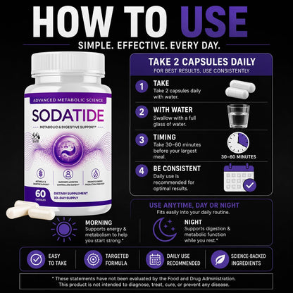 Sodatide Capsules , Soda Tide Weight Management Pills 2-Pack 120 Capsules