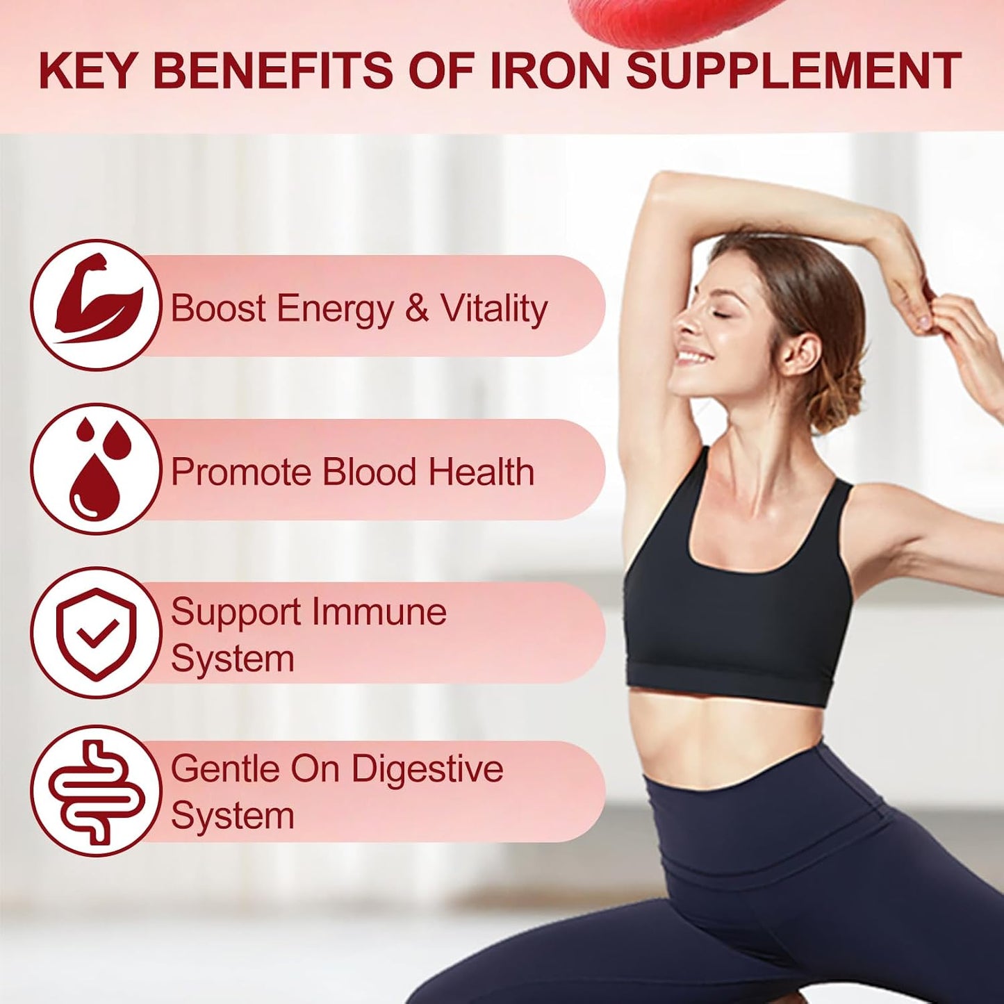 2 Pack Iron Supplement for Women & Men - Highly Absorbable Iron Bisglycinate Capsules for Adults,Vegan, Non-GMO, Gluten-Free, Supports Energy & Overall Wellbeing